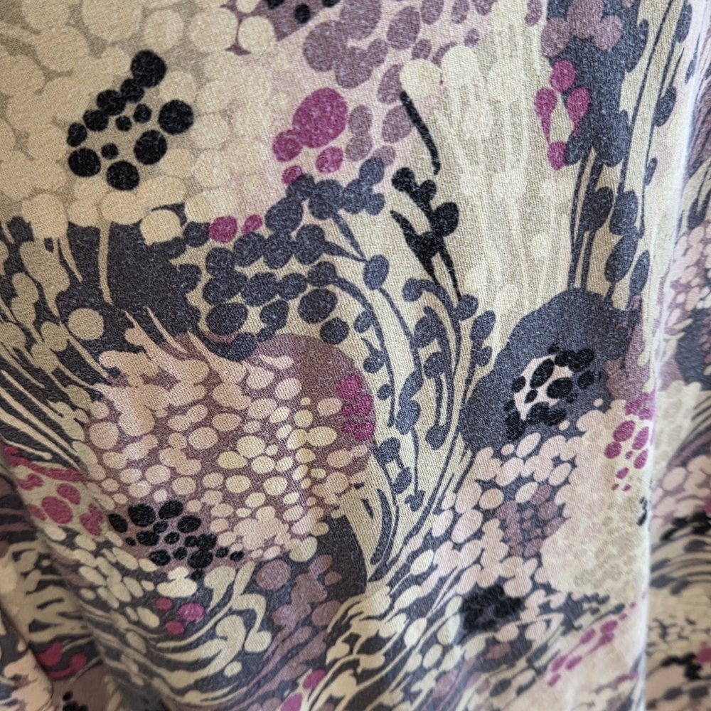 Talbots Purple and Cream Long Sleeve Dress - Picture 4 of 7
